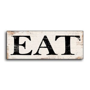 Eat sign wooden handmade wood sign food dine decor cottage wood print bakery restaurant kitchen dining wall decor signs plaque business cafe