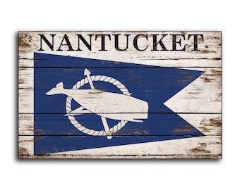 Nantucket Flag Sign Whale Whaling Cape Cod Massachusetts Moby Dick White Whale Flags wood wooden sign decor sign wall signs FREE SHIPPING