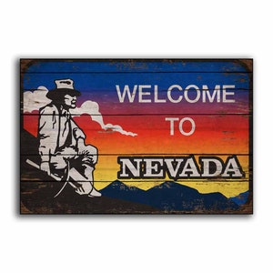 Welcome to Nevada sign wood Sign Signage wooden Home Wall Decor print printed sign decor sign wall store signs FREE SHIPPING