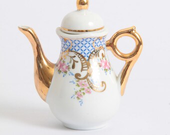 4 Art Hand Paint Blue Spotted Teapot Dollhouse Miniatures Ceramic Deco 4 Art Hand Paint Blue Spotted Teapot Dollhouse Miniatures Ceramic Deco