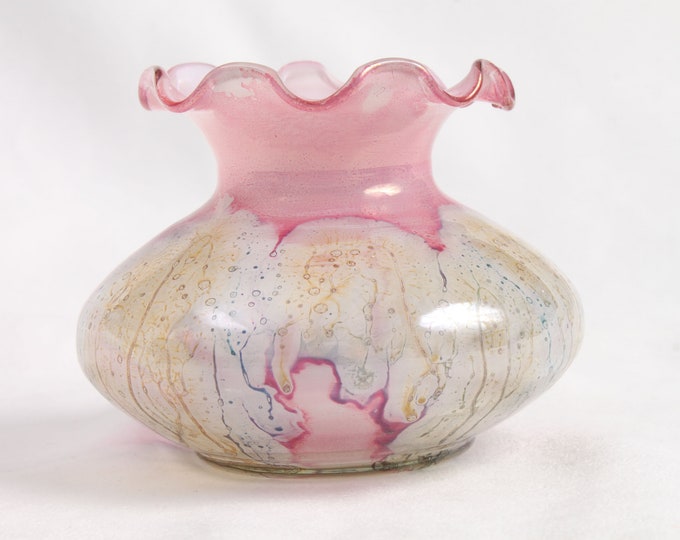 Simron Vase Simron Hand Made Acid Wash Glass Vase, Simron Israel, Hand Made Glass ...