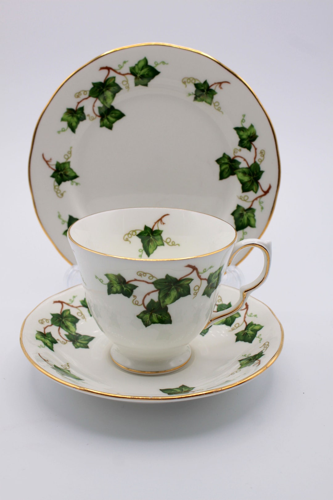 Colclough Tea Trio, Ivy Leaf Pattern, Tea Set, Cup, Saucer, Side Plate