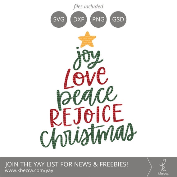 Joy Love Peace Svg Christmas Tree Svg Joy Love Peace Clip Etsy