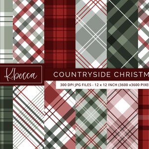 Christmas Plaid Digital Paper, Digital Christmas Plaids, Seamless Christmas Plaid, Plaid Printable Paper, Holiday Plaids, Commercial Use