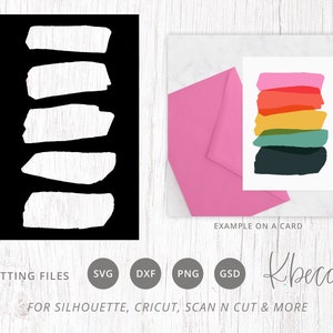 Paint Stroke SVG, Painterly Stencil Cut File, Painterly Overlap Stencil, Card Making Stencil SVG, Stencil SVG for Cricut, 5x8 Stencil Svg
