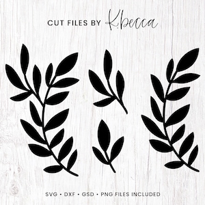 May include: Four black silhouette images of leafy branches, perfect for crafting projects, scrapbooking, or digital design.