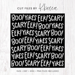 Stencil SVG File, Halloween SVG, Halloween Words SVG, Boo, Yikes, Eek, Scary, Cut File Halloween, Commercial Use