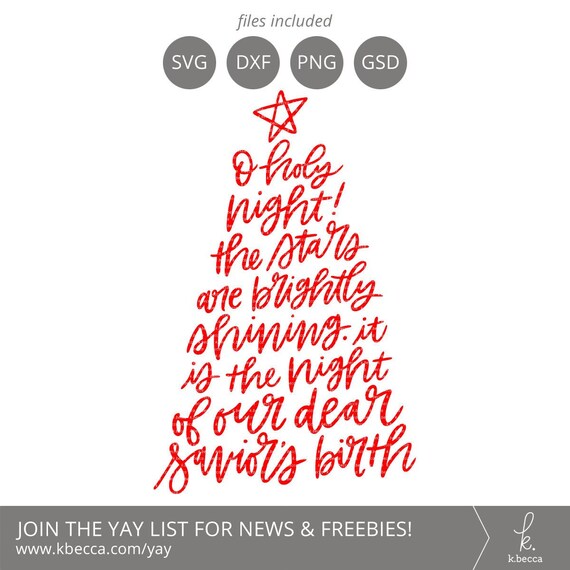 Download Free O Holy Night Svg Christmas Tree Svg O Holy Night Clip Art Etsy SVG Cut Files