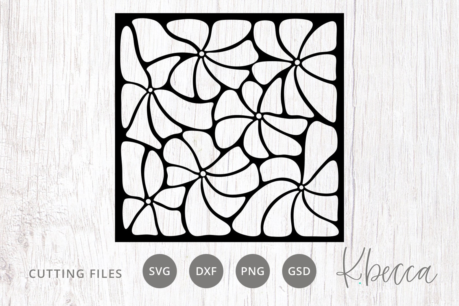 Flower Stencil SVG, Groovy Flower Stencil SVG, Retro Flower Stencil SVG