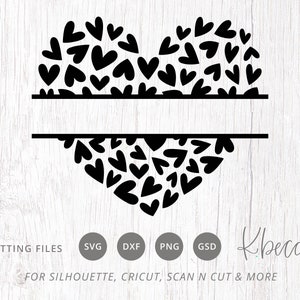 Herz Monogramm SVG, Herz geteiltes Monogramm SVG, geteiltes Monogramm Schnittdatei, geteiltes Monogramm SVG-Datei, Herzen geteiltes Monogramm Schnittdatei