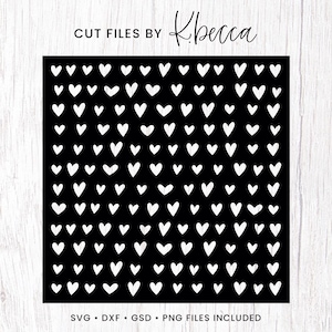 Handgezeichnete Herzen Schablone SVG, Herzen Schablone SVG, Schablone SVG für Cricut, Valentinstag Schablone geschnitten Datei, Kartenherstellung Herz Schablone SVG