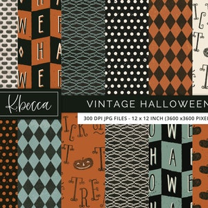 Vintage Halloween Digital Papers, Grunge Halloween Digital Papers, Retro Halloween Backgrounds, Junk Journaling Halloween Weathered Papers