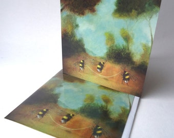 Single Greetings Card of an original painting: "The Workers' Playtime"