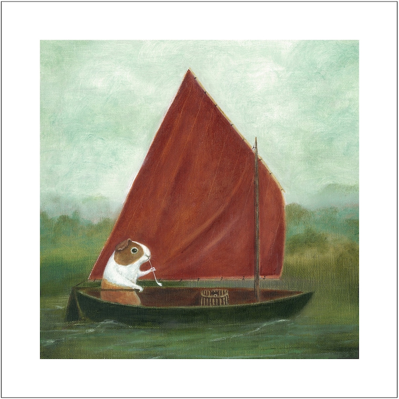 Tirage dart dune peinture animale originale: Le skipper image 1