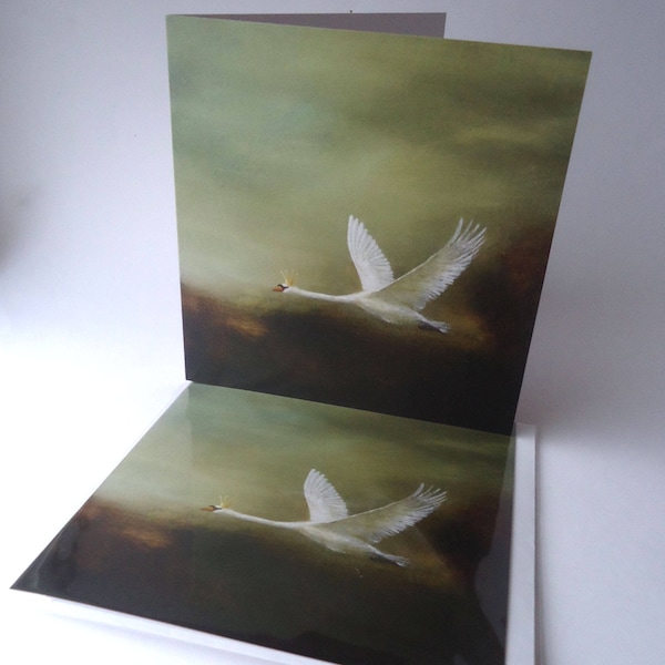 Single Greetings Card of an original painting: "The Swan Prince"