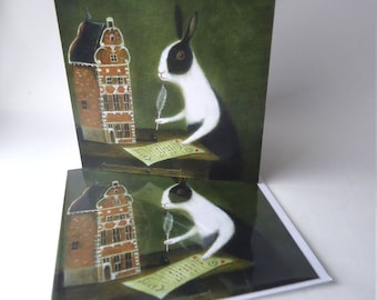 Single Greetings Card of an original painting: "The Dutch House"