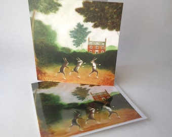 Single Greetings Card of an original painting: "The Games They Play"