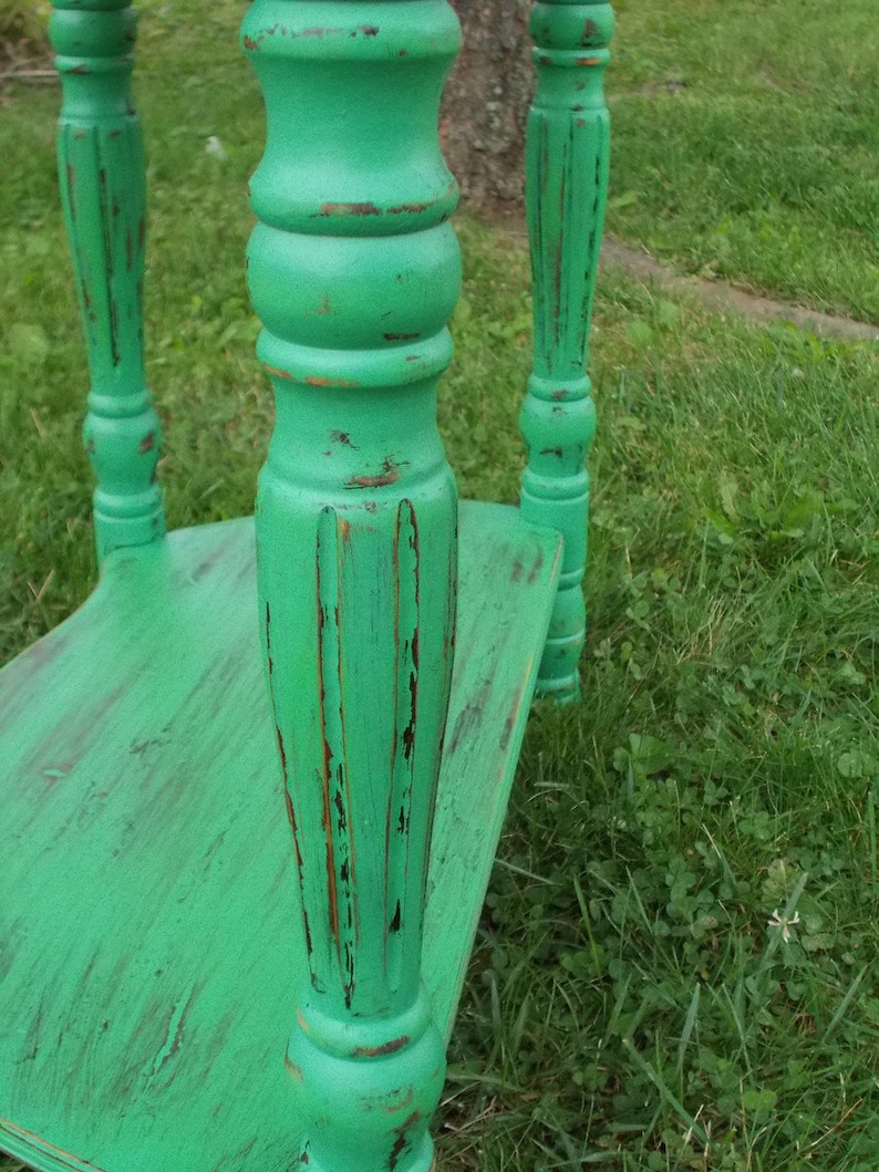 Solid Wood Shabby Chic Demi Lune Side Table at Ancient of Daze