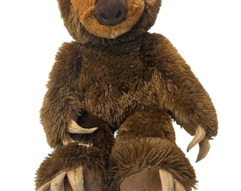 Build-A-Bear Workshop Sloth Plush Toy 16" Brown Stuffed Animal With Soft Fur