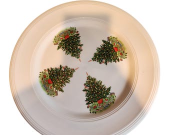Vintage Oneida Christmas Tree Platter 12" Ceramic Holiday Design