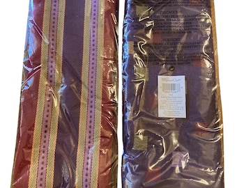 Retired The Pampered Chef stripes &Tiles Kitchen Towels Set of 2 - 100% Cotton