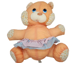 Puffalump Cat orange floral patches Vintage