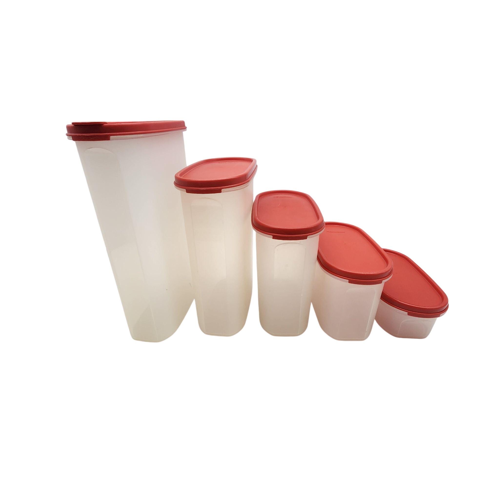 Poppy Tupperware Tupperware Modular Mates Oval 1 Thru 5 Poppy Seals 1 Pour All - Etsy