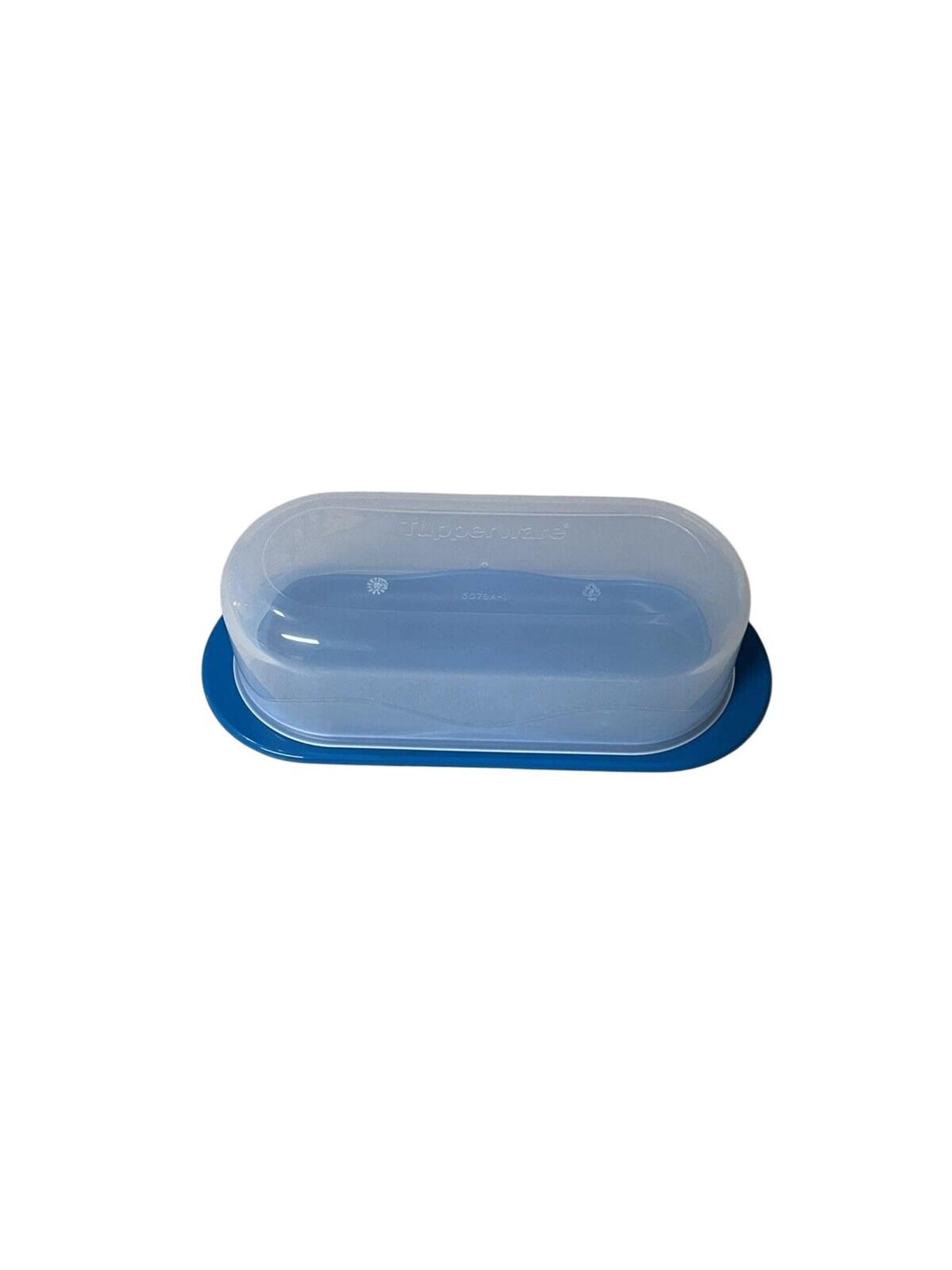 Tupperware Butter Tupperware Impressions Butter Dish Opaque Top Saffire Blue Bottom NEW ...