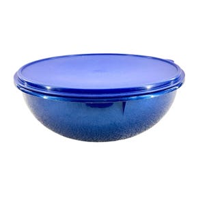 Vintage Tupperware Fix N Mix Large 12" Bowl Metallic Blue 274-9 with lid 2540A-3