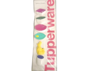 Tupperware Vintage Button Covers Assorted Shapes & Colors Plastic Collectible Set