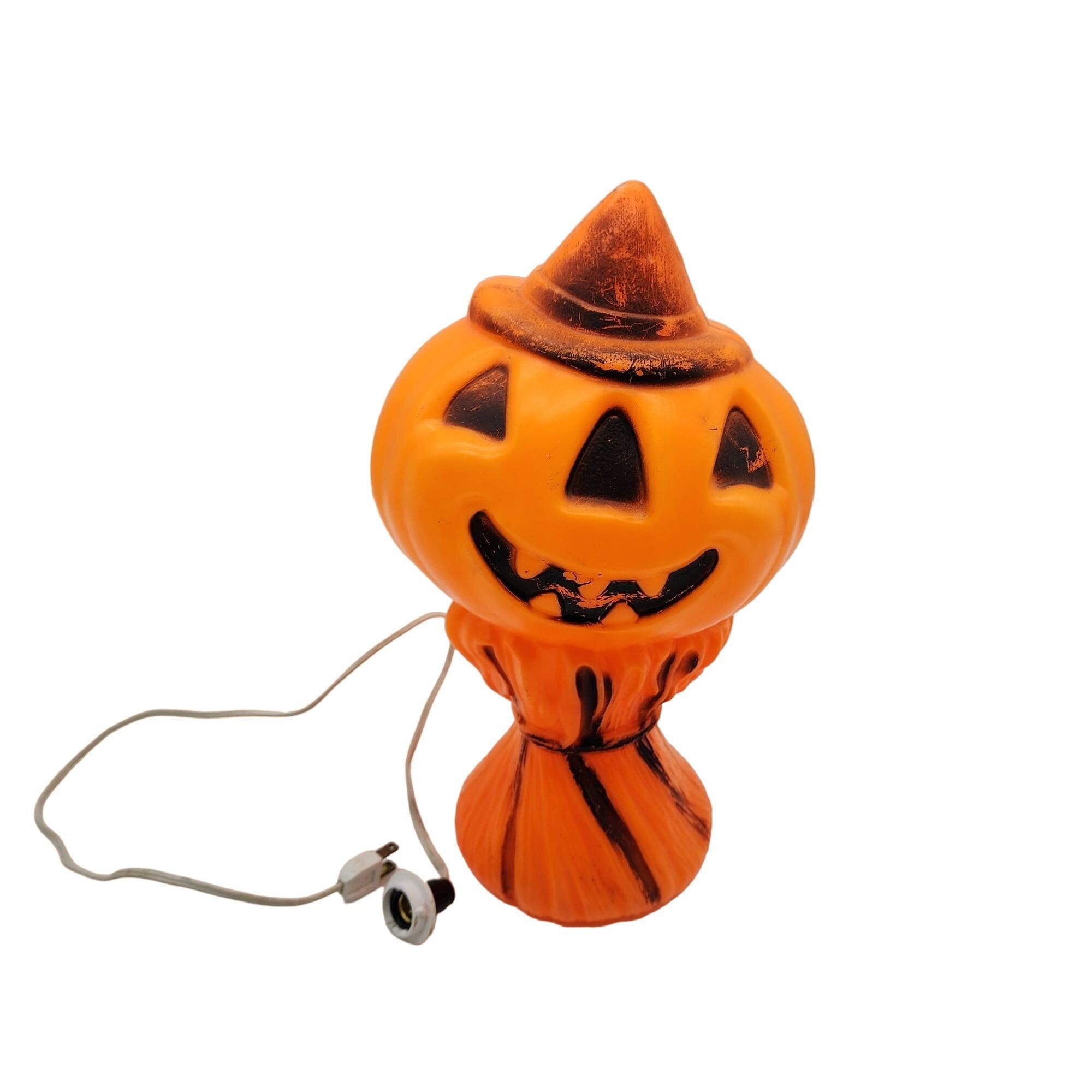 Empire Halloween Blow Mold Pumpkin Haystack Jack O Lantern 1969 ...