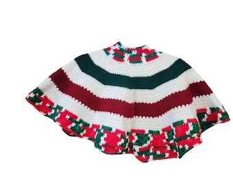 Handmade Crochet Christmas Tree Skirt 17" wide