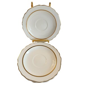 Lido Vintage 1930s/40s W.S. George Pottery Co. 22K Gold Trim 3 saucers