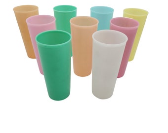 Tupperware glasses set of 10 rainbow colors large size