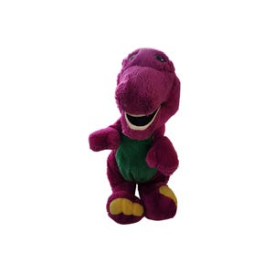 Vintage Barney Plush Toy Dinosaur Stuffed Animal 1992 Purple Green 16&quot;
