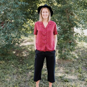 Tokyo pants, Black linen culottes, Loose fit linen pants, Wide linen pants, Black linen pants, Washed linen pants, Comfy linen pants