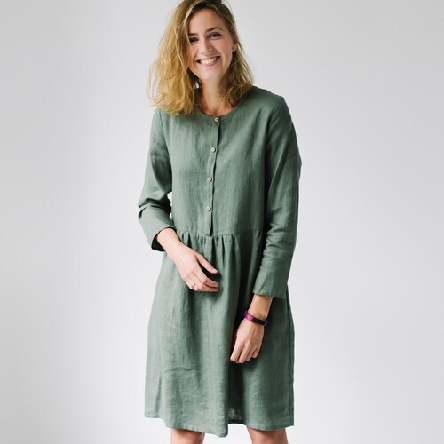 Rio Dress Linen Dress Maternity Dress Long Sleeve Dress - Etsy