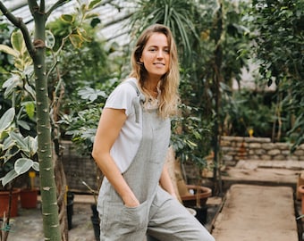 Malibu Jumpsuit - Boho Linen Jumpsuit - Linen Romper - Linen Overall - Long Linen Jumpsuit - Women Linen Jumpsuit - City Linen Jumpsuit