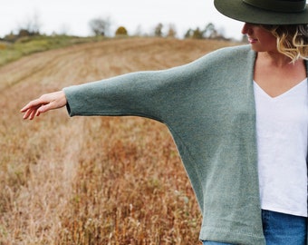 River Cardigan - Alpaca Wool Cardigan - Women Wool Cardigan - Green Wool Cardigan - Winter Wool Sweater - Boho Wool Cardigan - Hand Knitted