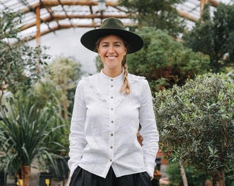Lily Shirt, Classic Linen Shirt, Boho Linen Shirt, Wedding