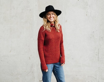 Phoenix Pullover, Alpaka Wolle Pullover, Hand gestrickter Pullover, Kurzer Pullover, Oversized Pullover, Loose fit Pullover, Frauen Wolle Pullover