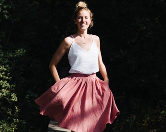 Prague skirt, Wide linen skirt, Bridesmaids skirt, Wedding linen skirt, Romantic skirt, Linen clothing, Summer skirt, Women linen skirt