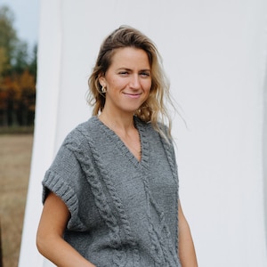 Nebraska Weste, Unisex Wollweste, Loose Fit Wollweste, Graue Winter Wollweste, Kuschlige Wollweste, Herren Wollweste, Damen Wollweste