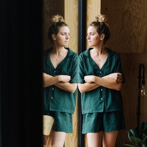 Oversize Linen Shirt LIVORNO-2 / Womens Linen Shirt / Linen