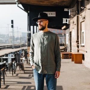 Svalbard Shirt - Men Linen Shirt - Boho Linen Shirt - Wedding Linen Shirt - Groom Linen Shirt - Men Linen Top - Oversized Linen Shirt