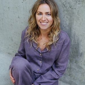 Kingston Pyjamas - Linen Pyjamas - Linen PJ's - Women's Pyjamas - Linen Sleepwear - Home Wear - Women's Clothing - Linen Pants - Linen Top