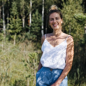 Athens top, Linen cami top, Linen slip top, Linen camisole, Linen blouse, Linen shirt, Linen top, White linen top, Summer top