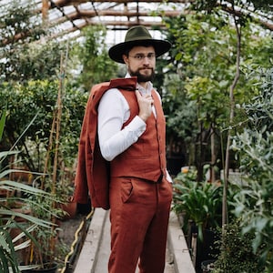 Zula Pants - Men Linen Pants - Groom Linen Suit - Wedding Linen Pants - Wedding Linen Suit - Classic Linen Suit - Boho Linen Suit - Handmade