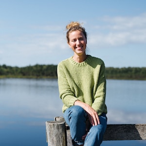 Suéter Groenlandia - Jersey de algodón - Suéter verde - Jersey tejido a mano - Jersey holgado - Jersey cómodo - Suéter extragrande