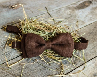 Wedding Bow Tie - Rustic Bow Tie - Linen Bow Tie - Bow Tie For Men - Men's Bow Tie - Bow Tie For Boys - Birthday Bow Tie - Prom Bow Tie